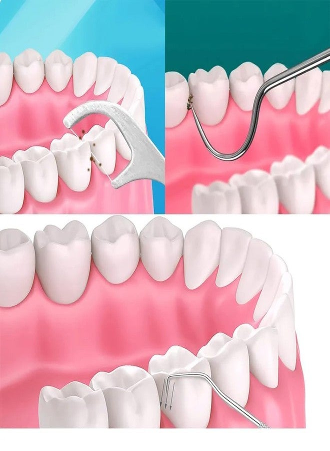 FAYBY أداة تنظيف الأسنان من فايبي | مجموعة من 7 قطع من أعواد تنظيف الأسنان المصنوعة من الفولاذ المقاوم للصدأ مع أنبوب ألومنيوم | أعواد تنظيف أسنان محمولة، أداة تنظيف أسنان للعناية الشخصية، أدوات تنظيف تقويم الأسنان (فضي) - Image 4